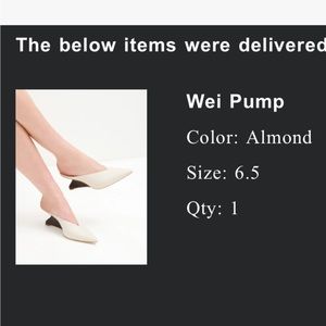 Reformation white heel mule point toe wedge